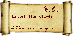 Winterhalter Olivér névjegykártya